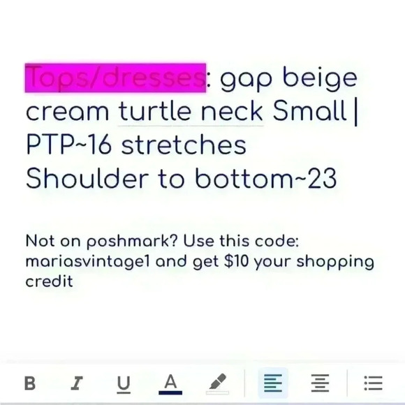 #VTGGAP #Y2KGAP #vtgturtleneck #shortsleeveturtleneck cream beige womens SMALL - Picture 4 of 4